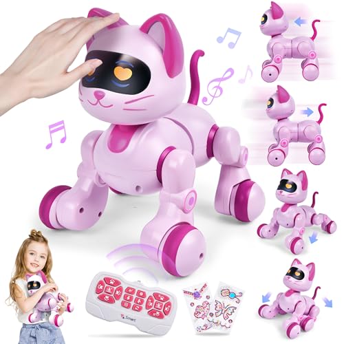 Joellfuner Roboter Katze Kinder, Ferngesteuerter Roboter Spielzeug, Programmierbarer Roboter Gestensteuerung,Intelligenter Interaktiver Spielzeug Katze für Jungen Mädchen 3-12 Jahren (Katze-C) von Joellfuner