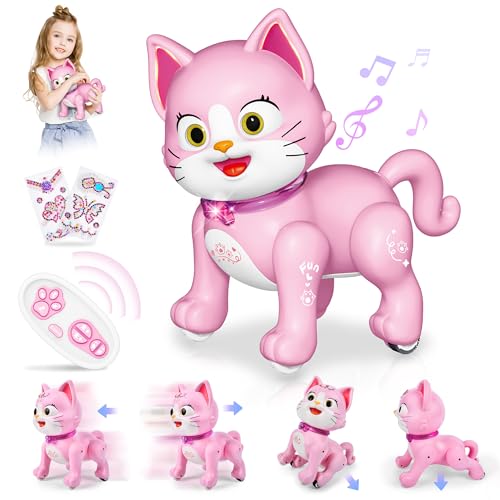 Joellfuner Roboter Hund, Ferngesteuerter Roboter für Kinder, Programmierbarer Intelligenter Interaktiver Spielzeug Roboter, Kreative Haustier Geschenke für Jungen und Mädchen (Roboter Katze-D) von Joellfuner