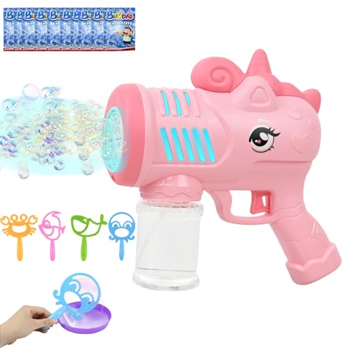 Joellfuner Seifenblasenmaschine, Einhorn Seifenblasen Pistole Elektrisch, LED Licht Seifenblasenpistole, mit 10 Seifenblasen Flüssigkeit, Sommer Spielzeug, Outdoor-Aktivität, Geburtstagsgeschenk Joellfuner Seifenblasenmaschine, Einhorn Seifenblasen Pistole Elektrisch, LED Licht Seifenblasenpistole, mit 10 Seifenblasen Flüssigkeit, Sommer Spielzeug, Outdoor-Aktivität, Geburtstagsgeschenk von Joellfuner