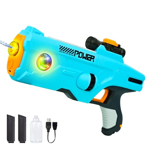 Joellfuner Wasserpistole Elektrisch, Wasserpistole Kinder und Erwachsene, Elektrische Wasserspritzpistole mit Licht, 300ML + 180ML Kapazität Sommer Spielzeug, für Sommer Draussen Pool Strand Party Joellfuner Wasserpistole Elektrisch, Wasserpistole Kinder und Erwachsene, Elektrische Wasserspritzpistole mit Licht, 300ML + 180ML Kapazität Sommer Spielzeug, für Sommer Draussen Pool Strand Party von Joellfuner
