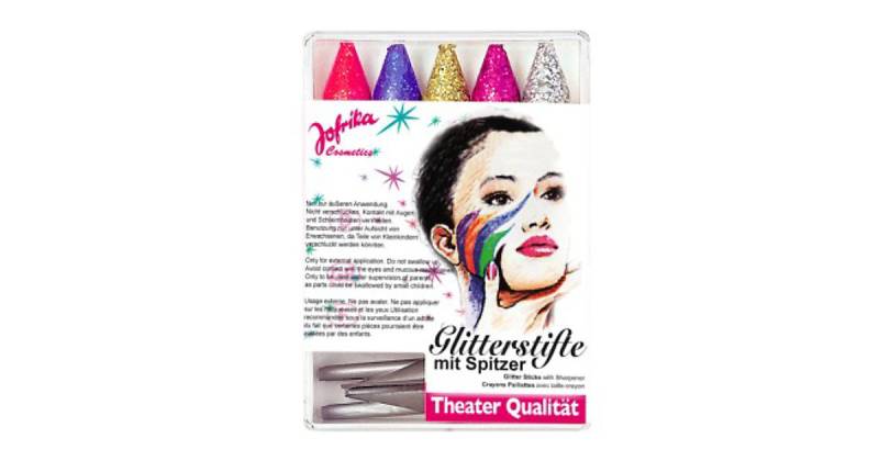 5 Glitterstifte mit Anspitzer von Jofrika Cosmetics
