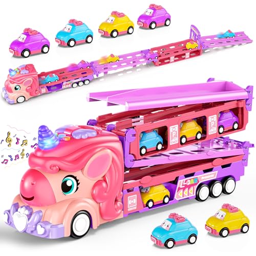 Einhorn Transportwagen mit 6 Mini Auto von Jofuni