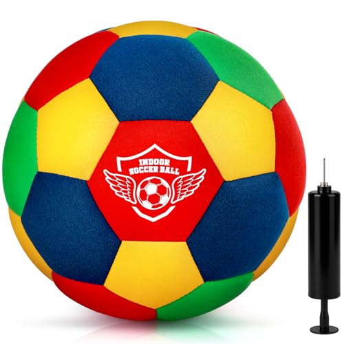 Jofuni Indoor-Fußball-Trainingsball für Zuhause, Standardgröße 4, weich und sicher, für Teenager von 8–12 Jahren, Dribbling, Training von Jofuni