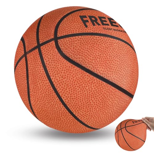 Jofuni Silent Basketball Indoor Unkomprimiert - Größe 7, Soft Basketball Hochdichter Schaumstoff mit Bezug für Leiseres Dribbling & Indoor, Spielzeug für Kinder 8-12 von Jofuni