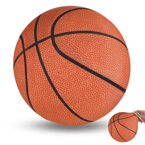 Jofuni Silent Basketball Indoor Unkomprimiert - Größe 7 Soft Basketball Hochdichter Schaumstoff mit Bezug für Leiseres Dribbling & Indoor-Training Toy Geschenke Spielzeug für Kinder 8-12 von Jofuni