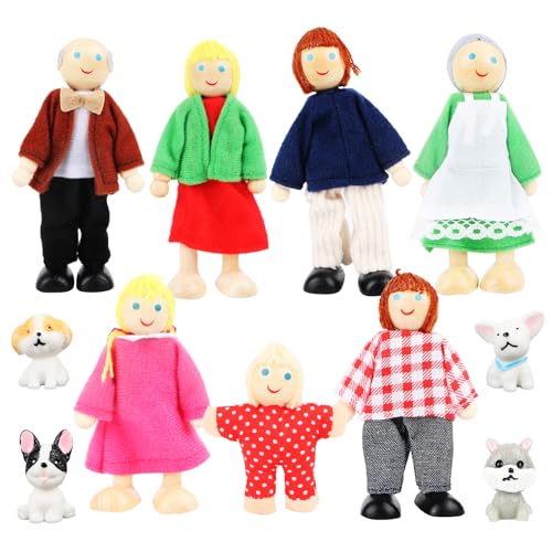 Jognee 11 Stück Hölzerne Puppenhaus Puppen Familie Set,Puppenfamilie für mit Katze und Hund,Puppen für Puppenhaus,Holz Puppenhaus Zubehör,Puppenhaus Figuren Biegepuppen für Pretend Dollhouse Geschenk Jognee 11 Stück Hölzerne Puppenhaus Puppen Familie Set,Puppenfamilie für mit Katze und Hund,Puppen für Puppenhaus,Holz Puppenhaus Zubehör,Puppenhaus Figuren Biegepuppen für Pretend Dollhouse Geschenk von Jognee
