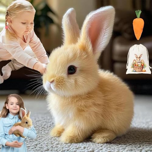 Jognee Hüpfendes Kaninchen Spielzeug, My Realistic Bunny Toy, Interaktives Elektronisches Haustier - Springender, zuckender und mit den Ohren wackelnder Hase, Realistisches Hasen-Spielzeug für Kinder von Jognee