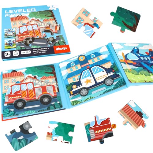 Magnetisches Puzzle Ab 3-5 Jahre - 12-16-20 Stück Fahrzeug Kinderpuzzle für Autofahrt, Flugzeug, Kindergeburtstag - Magnetspiel Geschenke von Jognee