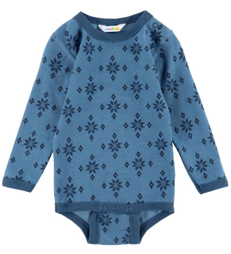 Joha Body l/ä - Wolle/Baumwolle - Blau m. Schneeflocken - Joha - 100 - Body L/Ä Joha Body l/ä - Wolle/Baumwolle - Blau m. Schneeflocken - Joha - 100 - Body L/Ä von Joha