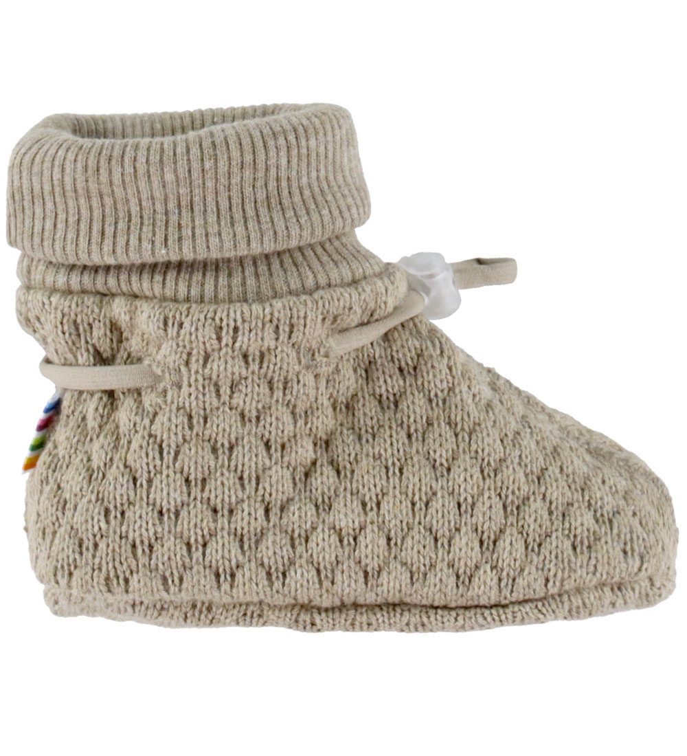 Joha Krabbelschuhe - Strick - Dunkelbeige - Joha - 80 - Krabbelschuhe von Joha