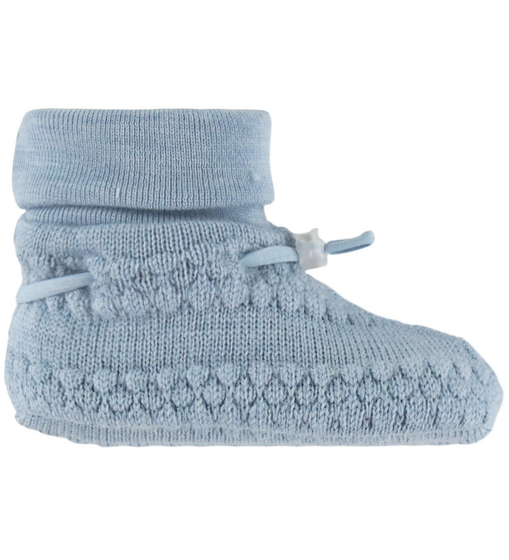 Joha Krabbelschuhe - Strick - Wolle - 2-lagig - Blau - Joha - 70 - Krabbelschuhe von Joha