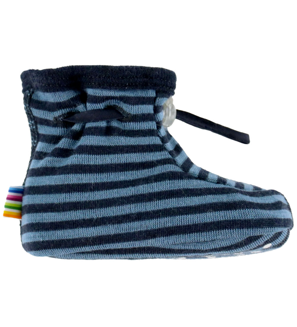 Joha Krabbelschuhe - Wolle - 2-lagig - Blau m. Streifen - Joha - 60 - Krabbelschuhe Joha Krabbelschuhe - Wolle - 2-lagig - Blau m. Streifen - Joha - 60 - Krabbelschuhe von Joha