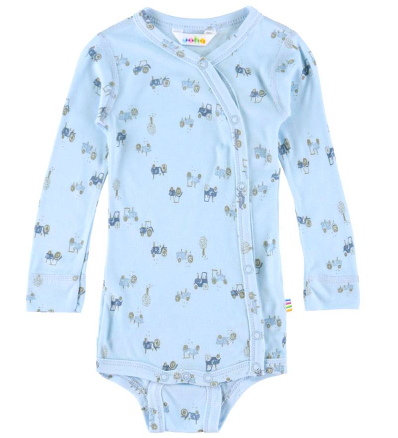 Joha Wickelbody l/ä - Bambus - Hellblau m. Traktoren - Joha - 70 - Body L/Ä Joha Wickelbody l/ä - Bambus - Hellblau m. Traktoren - Joha - 70 - Body L/Ä von Joha