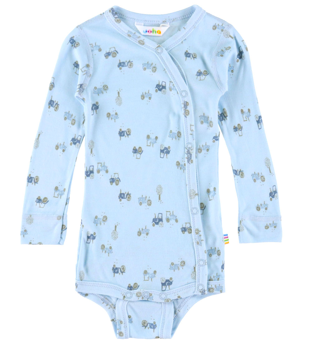 Joha Wickelbody l/ä - Bambus - Hellblau m. Traktoren - Joha - 80 - Body L/Ä Joha Wickelbody l/ä - Bambus - Hellblau m. Traktoren - Joha - 80 - Body L/Ä von Joha
