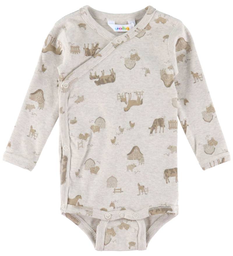 Joha Wickelbody l/ä - Hellbeige m. Bauernhoftiere - Joha - 40 - Body L/Ä Joha Wickelbody l/ä - Hellbeige m. Bauernhoftiere - Joha - 40 - Body L/Ä von Joha