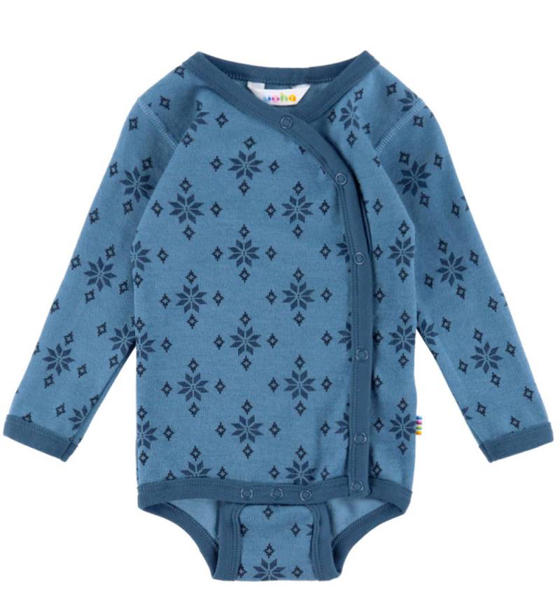 Joha Wickelbody l/ä - Wolle/Baumwolle - Blau m. Schneeflocken - Joha - 50 - Body L/Ä Joha Wickelbody l/ä - Wolle/Baumwolle - Blau m. Schneeflocken - Joha - 50 - Body L/Ä von Joha