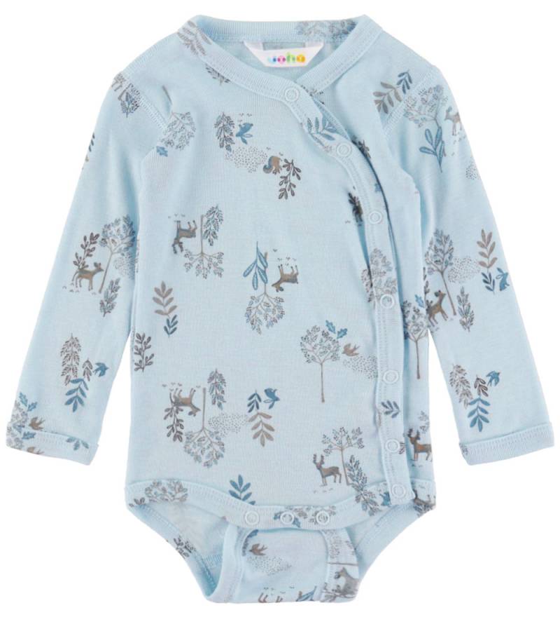 Joha Wickelbody l/ä - Wolle/Seide - Blau m. Natur - Joha - 70 - Body L/Ä Joha Wickelbody l/ä - Wolle/Seide - Blau m. Natur - Joha - 70 - Body L/Ä von Joha