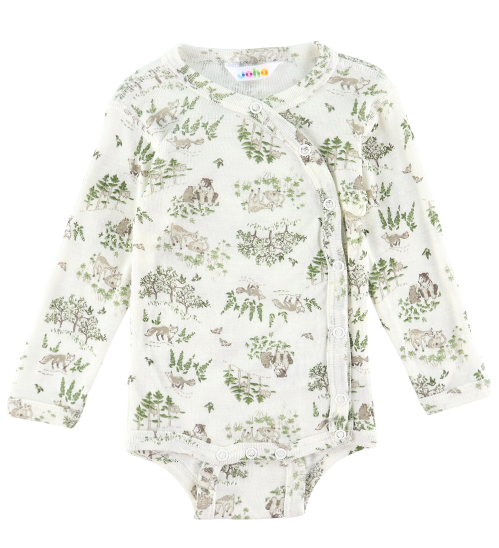 Joha Wickelbody l/ä - Wolle/Seide - Off White m. Bäume - Joha - 60 - Body L/Ä Joha Wickelbody l/ä - Wolle/Seide - Off White m. Bäume - Joha - 60 - Body L/Ä von Joha