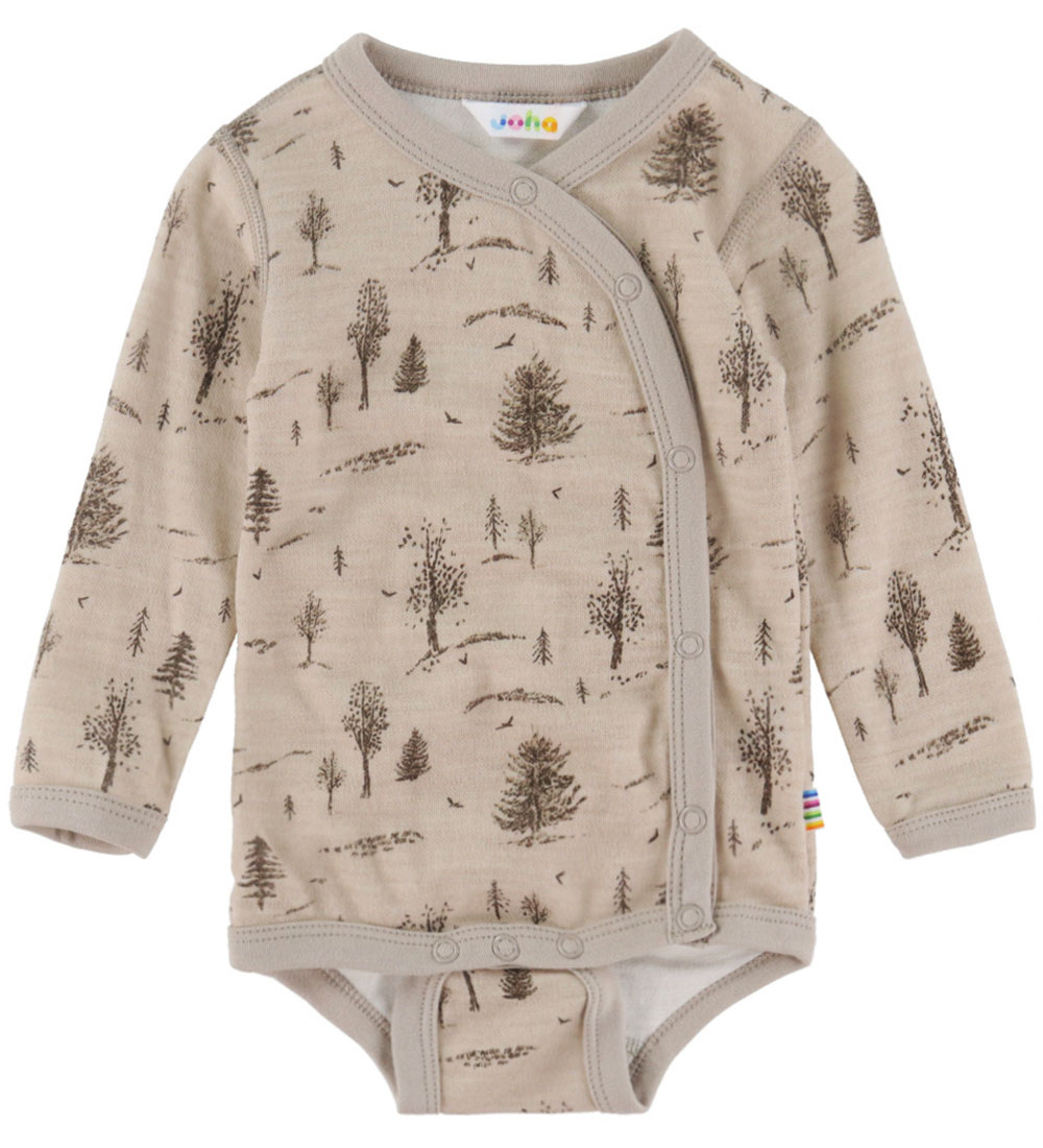 Joha Wickelbody l/ä - Wolle/Viskose - Beige m. Bäume - Joha - 60 - Body L/Ä Joha Wickelbody l/ä - Wolle/Viskose - Beige m. Bäume - Joha - 60 - Body L/Ä von Joha