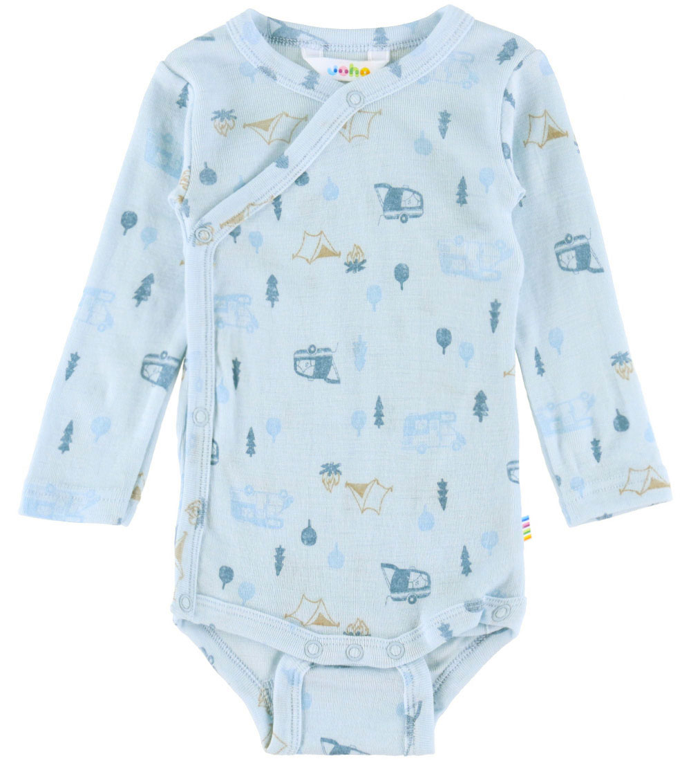 Joha Wickelbody l/ä - Wolle - Hellblau m. Camping - Joha - 40 - Body L/Ä Joha Wickelbody l/ä - Wolle - Hellblau m. Camping - Joha - 40 - Body L/Ä von Joha