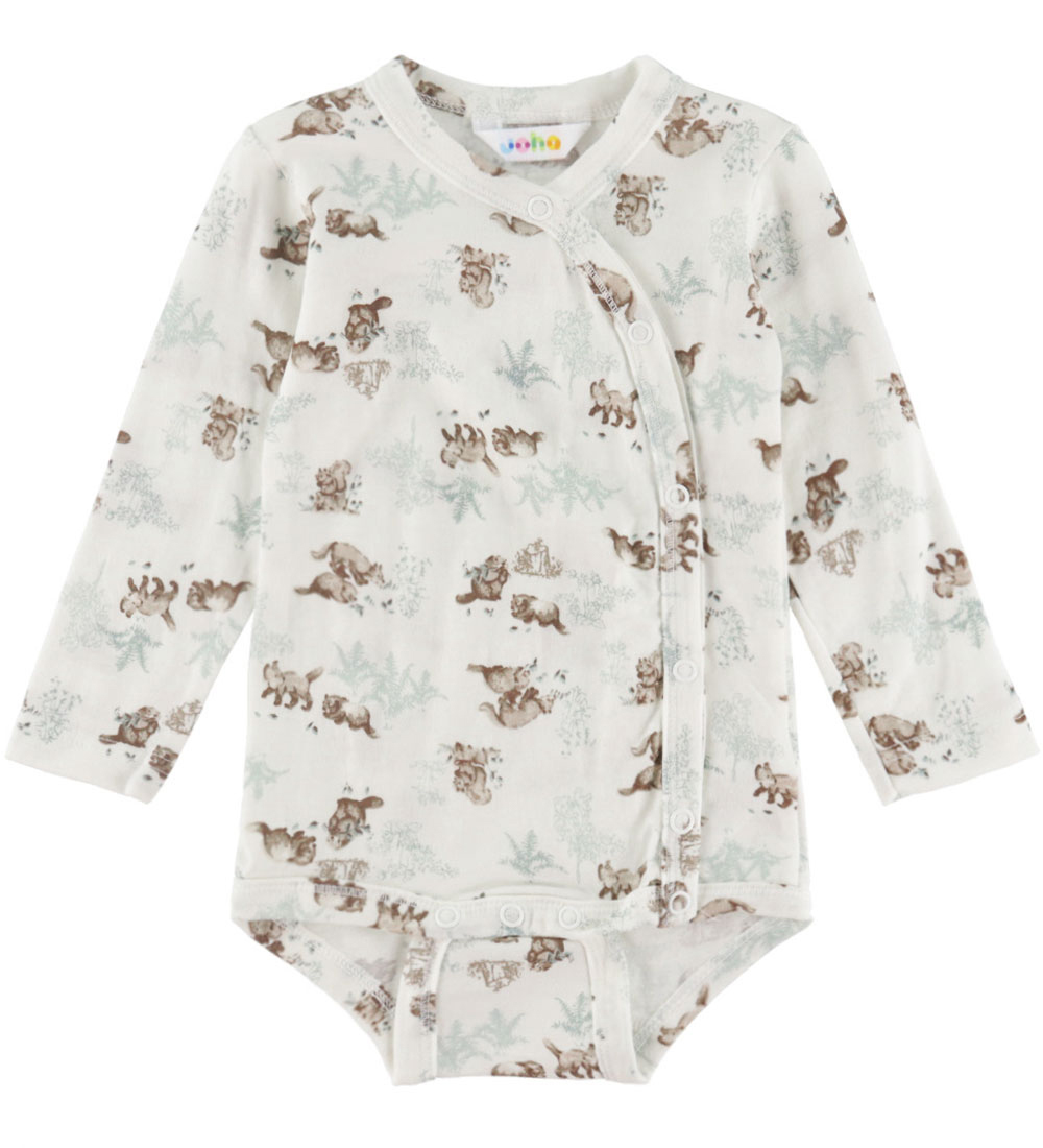 Joha Wickelbody l/ä - Wolle - Off White m. Natur - Joha - 50 - Body L/Ä Joha Wickelbody l/ä - Wolle - Off White m. Natur - Joha - 50 - Body L/Ä von Joha