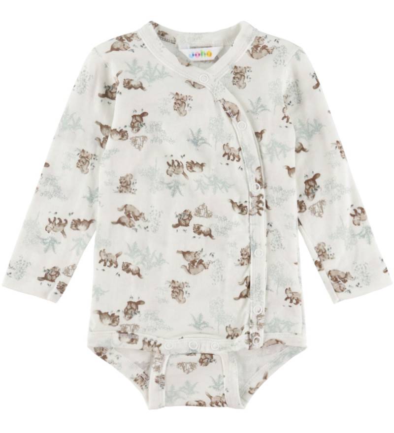Joha Wickelbody l/ä - Wolle - Off White m. Natur - Joha - 50 - Body L/Ä Joha Wickelbody l/ä - Wolle - Off White m. Natur - Joha - 50 - Body L/Ä von Joha