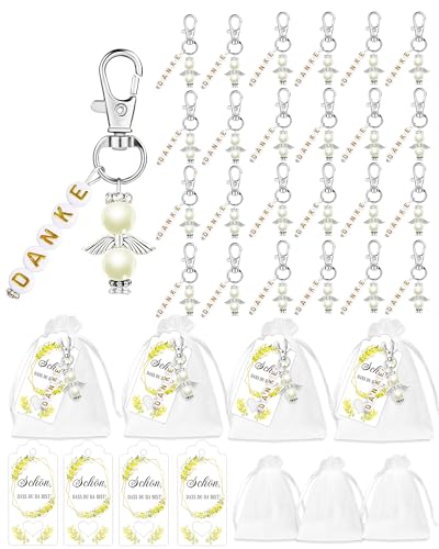 24 Stück Schutzengel Geschenkanhänger für Kommunion Hochzeit Weihnachten,Glücksbringer,Schön Dass Du Da Bist Anhänger,Gastgeschenke Hochzeit mit Schutzengel Anhänger,Abschiedsgeschenk Erzieherin von Johiux