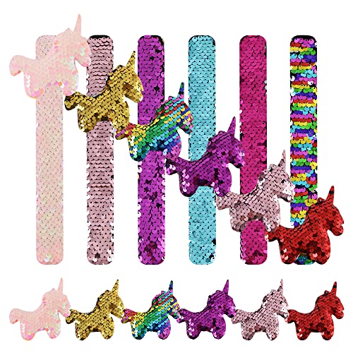 6 Stück Schnapparmband Kinder, Meerjungfrau Klapparmband,Pailletten Slap Armband,Freundschaftsarmband Kinder,Mitgebsel Kindergeburtstag Mädchen Junge,Kindergeburtstag Gastgeschenke von Johiux