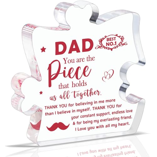 Dad Birthday Gifts,Dad Acrylic Puzzle Piece,Gifts for Dad from Daughter Son,Dad Presents for Christmas,Father's Day,Birthday,Birthday Gifts Ideas for Dad,Thank You Dad von Johiux
