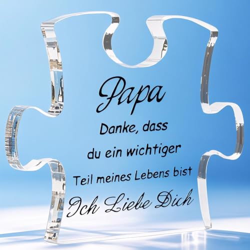Vatertagsgeschenk Geschenke für Papa,Gravierte Acryl Block Puzzle für Papa,Geburtstagsgeschenk für Papa, Geschenke für Weihnachten für Papa (Papa) von Johiux