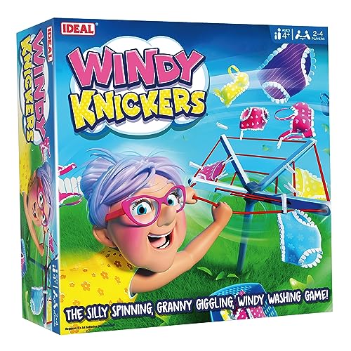 IDEAL, Windy Knickers: The Silly Spinning, Granny Giggling, Windy Washing Game!, Kids Games, for 2-4 Players, Ages 4+ von IDEAL