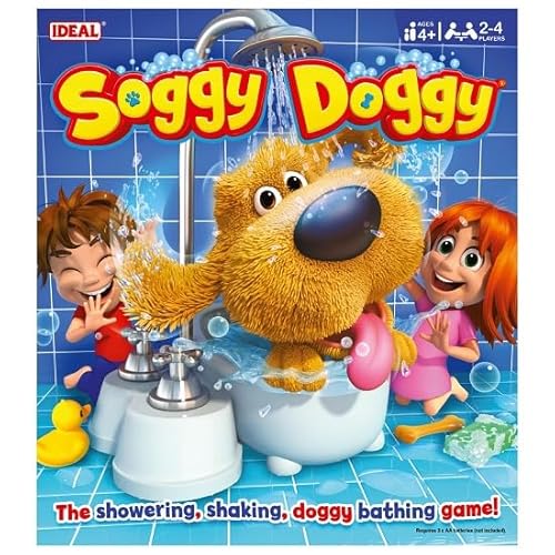 Ideal , Soggy Doggy: The Showering, Shaking, Doggy Bathing Game, Kids Games, for 2-4 Players, Ages 4+ von IDEAL