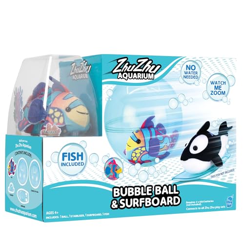 John Adams Zhu Zhu Pets | Zhu Zhu Aquarium Bubble Ball & Surfbrett Starter Spielset mit Fischen | Elektronische Haustiere | ab 4 Jahren von John Adams