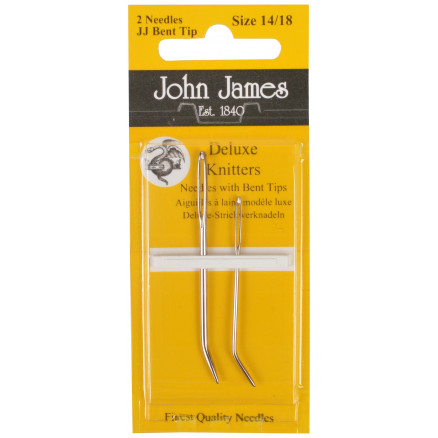 John James Deluxe Strickwerknadeln mit abgeknickter Spitze Größe 14/18 - 2 Stk von John James