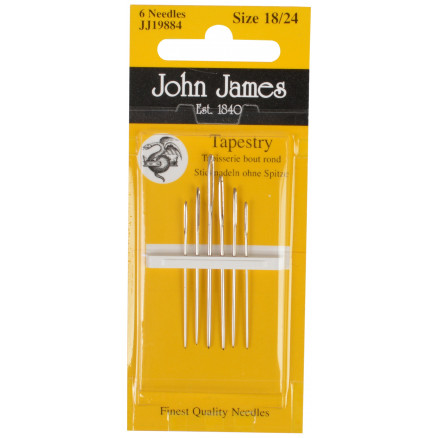 John James Gerade Nadel ohne Spitze Größe 18 / 24 - 6 Stk von John James