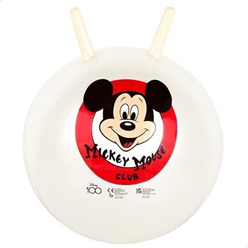 John 59141 100 Jahre Disney Hupfball Hopper Ball Mickey Mouse Sprungball, weiß, 50 cm von John