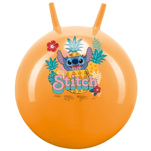 John 59528 Disney Stitch Lilo Sprungball Hüpfball, orange perleffekt, 50 cm von John