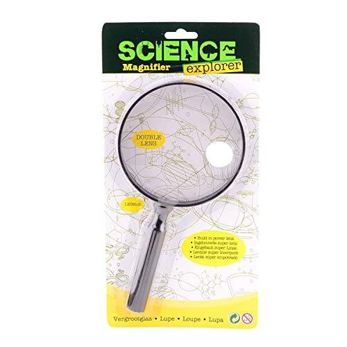 JohnToy 29580 Science Explorer Lupe mit doppelter Linse, Schwarz von JohnToy