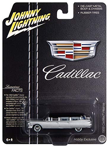 Johnny Lightning 1959 Cadillac Hearse Silber Schwarz Dach 1:64 JLSP091 von Johnny Lightning