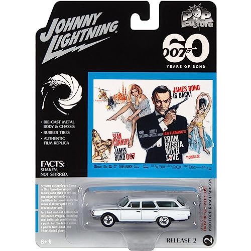 Johnny Lightning JLPC007-JLSP258 1960 Ranch Wagon White 007 "from Russia with Love (1963) Movie Pop Culture 2022 Release 2 1/64 Diecast Model Car, Weiß von Johnny Lightning