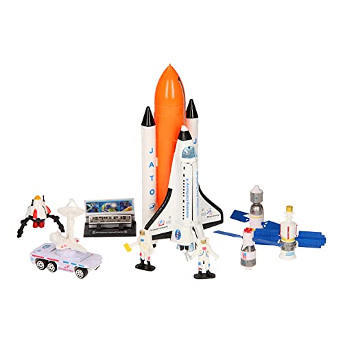 Johntoy 26055 Space Shuttle Spielset Groß mit Licht und Geräusch, Mehrfarbig von JohnToy