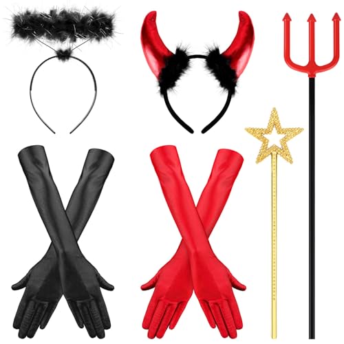 Johyzmpun Halloween Teufel Kostüm Damen Set, Teufelshörner, Teufel Accessoires Damen Johyzmpun Halloween Teufel Kostüm Damen Set, Teufelshörner, Teufel Accessoires Damen von Johyzmpun