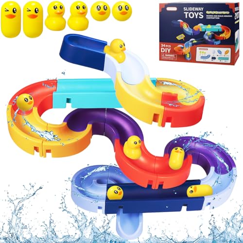 34 Stück Badespielzeug, Kinder Kugelbahn Badewannenspielzeug ab 3 4 5 6 Jahre, DIY Wasserspielzeug Murmelbahn Badewannen Spielzeug mit Saugnäpfe, Badespaß Geschenk 3-6 Jahre Mädchen Junge 34 Stück Badespielzeug, Kinder Kugelbahn Badewannenspielzeug ab 3 4 5 6 Jahre, DIY Wasserspielzeug Murmelbahn Badewannen Spielzeug mit Saugnäpfe, Badespaß Geschenk 3-6 Jahre Mädchen Junge von JoiTale