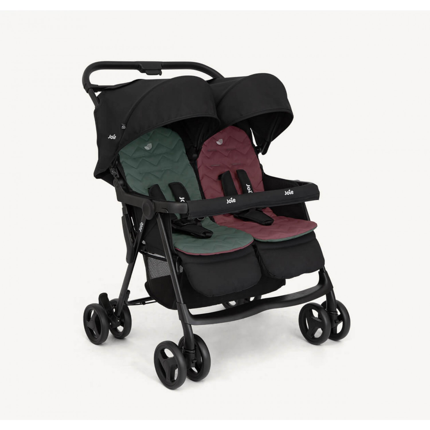 Joie Zwillingswagen Air Twin mit Liegeposition inkl. Regenschutz & Wendesitzauflage NECTAR & MINERAL von Joie