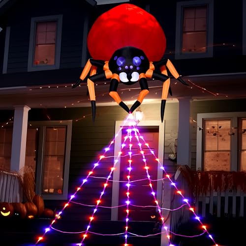 JOIEDOMI 8 Fuß aufblasbare, hängende Halloween-Spinne mit Spinnennetz-Lichtern und eingebauten LEDs. Ideal als Party-Dekoration für Halloween drinnen und draußen im Hof, Garten oder auf dem Rasen. JOIEDOMI 8 Fuß aufblasbare, hängende Halloween-Spinne mit Spinnennetz-Lichtern und eingebauten LEDs. Ideal als Party-Dekoration für Halloween drinnen und draußen im Hof, Garten oder auf dem Rasen. von Joiedomi