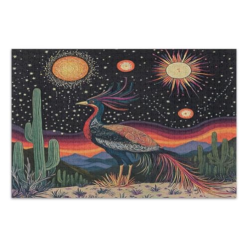 Cosmic Peacock Night Black Jigsaw Pizzles Erwachsene Puzzle 1000 Teile mit Buchstaben auf der Rückseite Lustige Puzzles für Erwachsene von Joitme