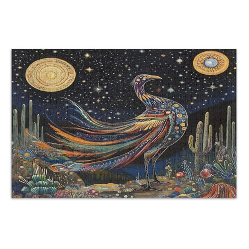 Cosmic Peacock Night Black Jigsaws Puzzles, Puzzles für Erwachsene, mit Buchstaben auf der Rückseite, Puzzles mit Buchstaben auf der Rückseite für Erwachsene, 1000 Teile von Joitme