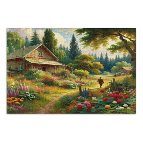 Cottage Garden Grüne Puzzles, Erwachsenenpuzzle mit Buchstaben auf der Rückseite, Puzzles mit Buchstaben auf der Rückseite für Erwachsene, 1000 Teile Cottage Garden Grüne Puzzles, Erwachsenenpuzzle mit Buchstaben auf der Rückseite, Puzzles mit Buchstaben auf der Rückseite für Erwachsene, 1000 Teile von Joitme