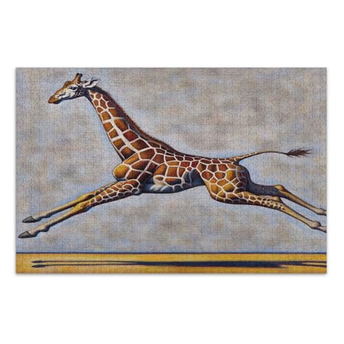 Dynamic Giraffe Beige Puzzles, Puzzlespiele für Erwachsene, mit Buchstaben auf der Rückseite, Puzzles für Erwachsene 1000 Teile von Joitme