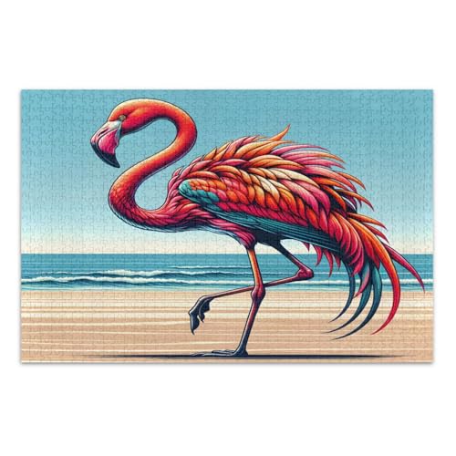 Elegant Flamingo Red Jigsaw Pizzles, 1000 Puzzles für Erwachsene, mit Buchstaben auf Rückseite, Puzzle Erwachsene von Joitme